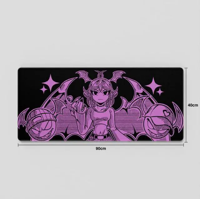 Alt view image 2 of 5 - Thekapco x Gazola Little Demon XXL Gaming Mouse Pad 35.43"x15.75" Non-Slip Rubber Base Anime Desk Mat, Premium-Textured Cloth Mousepad with Stitched Edge for Gaming Office Home