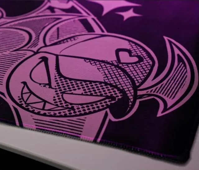 Alt view image 4 of 5 - Thekapco x Gazola Little Demon XXL Gaming Mouse Pad 35.43"x15.75" Non-Slip Rubber Base Anime Desk Mat, Premium-Textured Cloth Mousepad with Stitched Edge for Gaming Office Home