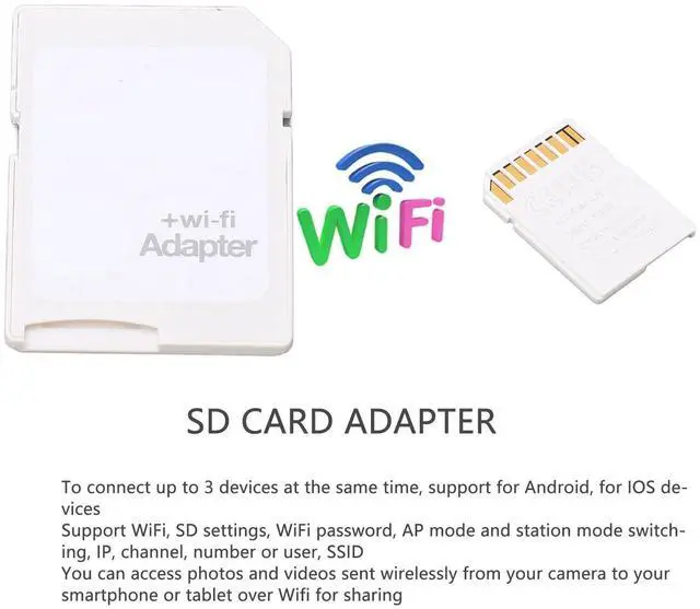 Alt view image 2 of 5 - ASHATA Memory Card Adapter for TF to SD Card WiFi Adapter, SD WiFi Memory Card, TF to SD Card WiFi Adapter for Camera Photo Wireless Transmission to Phone Tablet, Connect Up to 3 Devices