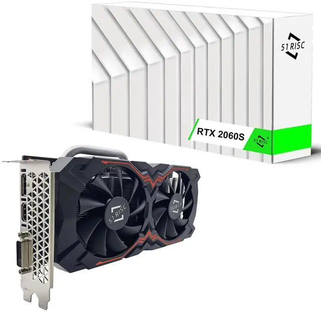 Main image of 51RISC GeForce RTX 2060 Super Graphics Card, 8GB GDDR6 256bit PCIe 4.0 x16 DP HDMI DVI Ray Tracing Video Card for Gaming PC 2K Game Card