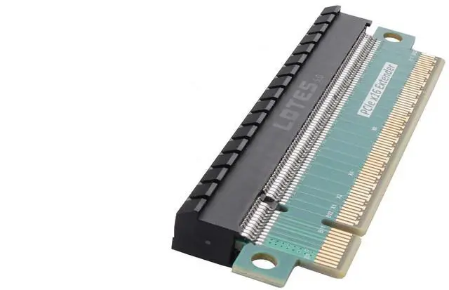 Alt view image 3 of 5 - ELFJMZP PCIe 5.0 X16 Extender Riser Card - Ultra Slim 3cm Height, 10cm Length, 4-Layer Gold-Plated PCB, Reinforced Black Slot with Dust Cover, for GPU/Mining/AI Computing Card