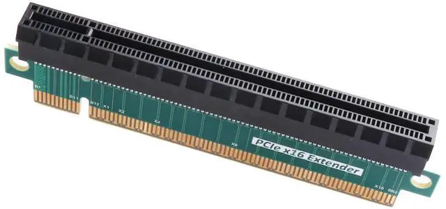 Alt view image 2 of 5 - ELFJMZP PCIe 5.0 X16 Extender Riser Card - Ultra Slim 3cm Height, 10cm Length, 4-Layer Gold-Plated PCB, Reinforced Black Slot with Dust Cover, for GPU/Mining/AI Computing Card