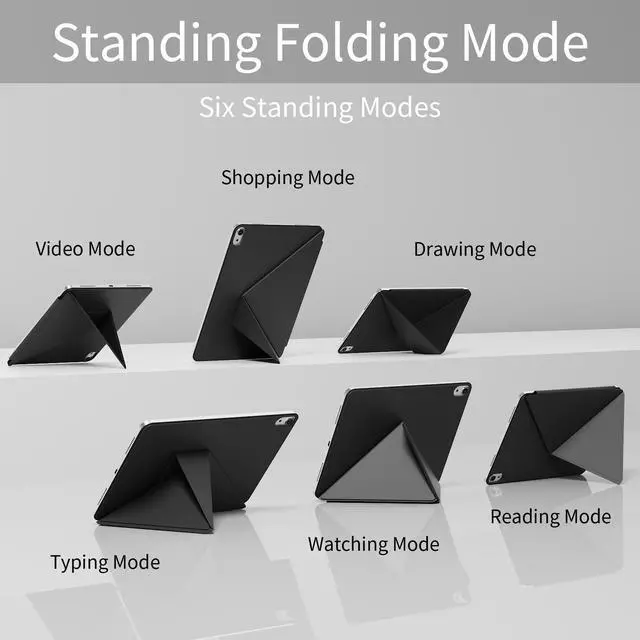 Alt view image 2 of 5 - KVTVOU Case for iPad (A16) 11th/10th Generation (2025/2022, 11/10.9 Inch), Detachable Magnetic Attachment, Multiple Folding Stand, Slim Rebound Protection Cover, Auto Sleep/Wake, Black