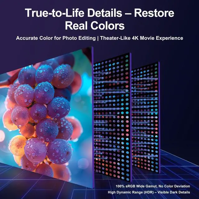 Alt view image 3 of 5 - UFYQL 4K Portable Monitor 15.6" 3840×2160P16:9 Screen 100sRGB IPS Display, with HDMI & USB-C Plug & Play, External Monitor for Laptops/MacBook/PCs/Phones/Xbox/Switch/ PS4/5/NVR