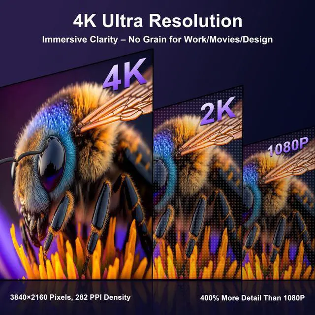 Alt view image 2 of 5 - UFYQL 4K Portable Monitor 15.6" 3840×2160P16:9 Screen 100sRGB IPS Display, with HDMI & USB-C Plug & Play, External Monitor for Laptops/MacBook/PCs/Phones/Xbox/Switch/ PS4/5/NVR