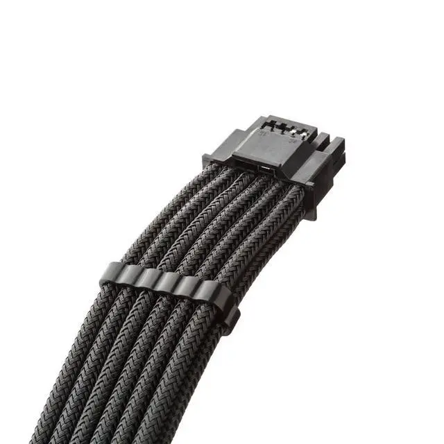 Alt view image 2 of 5 - CableMod Universal Pro ModMesh Sleeved 12V-2x6 12VHPWR 90° StealthSense Direct PCIe Cable (Variant A, Black)
