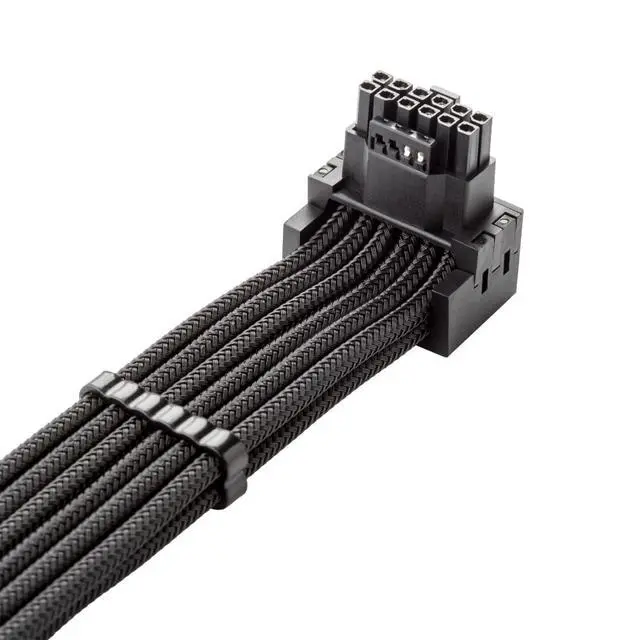 Alt view image 4 of 5 - CableMod Universal Pro ModMesh Sleeved 12V-2x6 12VHPWR 90° StealthSense Direct PCIe Cable (Variant A, Black)