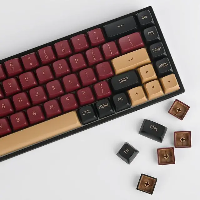 Alt view image 4 of 5 - Guffercty kred 160 Keys CSA Keycap PBT Double-Shot Ball Shape Custom Keycaps Set with 6.25u/7u Spacebar for ANSI & ISO Layout Cherry MX Gateron Kailh Switches (CSA Red Warrior)