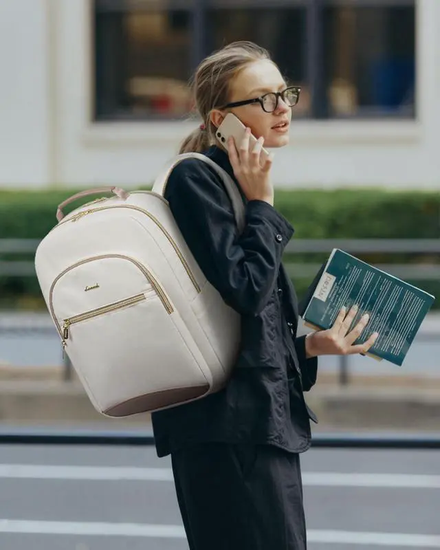 Alt view image 2 of 5 - LOVEVOOK Laptop Backpack for Women, 15.6 Inch Work Business Backpack Purse for Teacher, Waterproof Nurse Bag College Bookbag for School, Casual Personal Item Travel Bag College Daypack