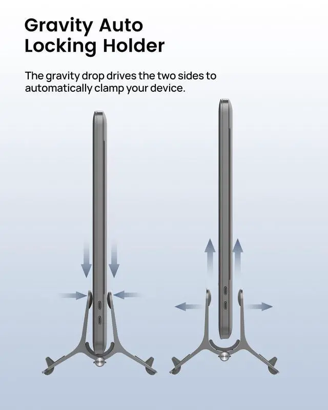 Alt view image 2 of 5 - SODI Vertical Laptop Stand for Desk, Wireless Keyboard for Mac with Numeric Keypad, Space-Saving Organize Work & Home Office