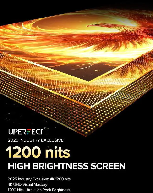 Alt view image 2 of 5 - UPERFECT Portable Monitor 4K 16" | 1200 Nits Laptop Monitor | 3840 * 2400 UHD | 1MS FreeSync 2000:1 Contrast | USB-C & HDMI | VESA & Smart Case | Travel Screen for Computer, Mini PC, Game Consoles