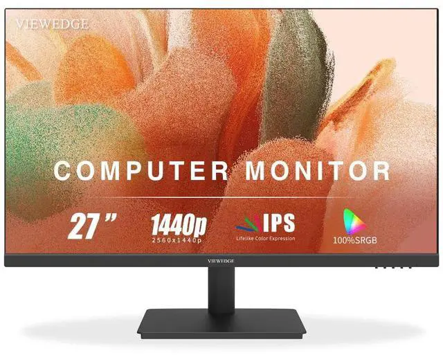 Main image of Viewedge 27 inch Monitor 2560 x 1440p 75hz IPS Computer Monitor QHD with HDMI, DP and Wall Mountable | Eye Protection 2K Monitor for Working and Gaming