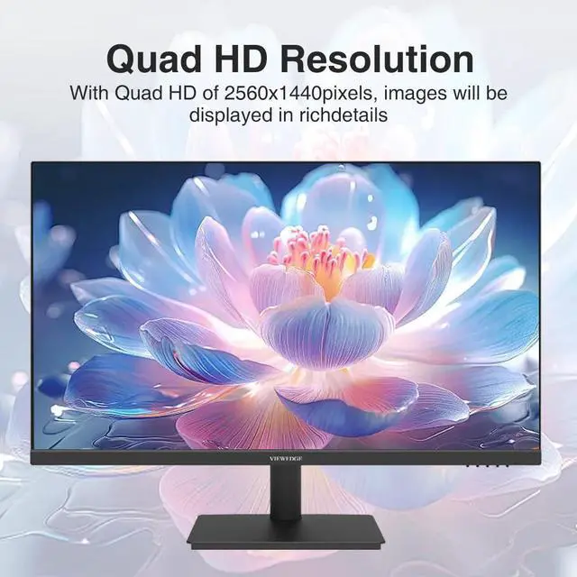 Alt view image 2 of 5 - Viewedge 27 inch Monitor 2560 x 1440p 75hz IPS Computer Monitor QHD with HDMI, DP and Wall Mountable | Eye Protection 2K Monitor for Working and Gaming