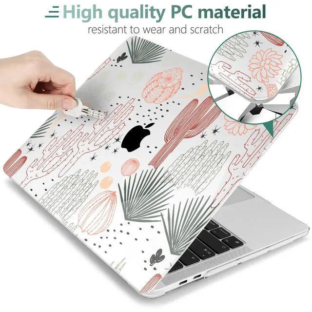 Alt view image 3 of 5 - MEEgoodo Case for MacBook Pro 13 inch, Laptop Hard Shell Case with Keyboard & Camera Cover, Cacti