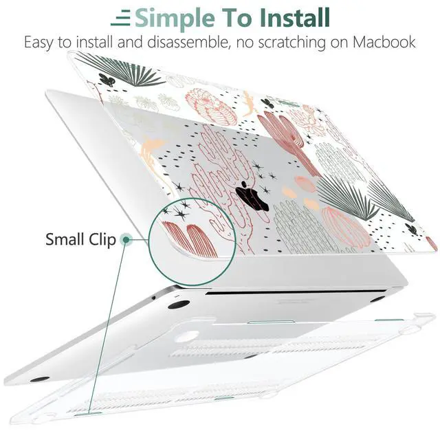 Alt view image 4 of 5 - MEEgoodo Case for MacBook Pro 13 inch, Laptop Hard Shell Case with Keyboard & Camera Cover, Cacti