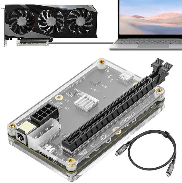 Main image of PCIE 3.0 x16 22Gbps eGPU DOCK, Thunderbolt 4 cable, compatible with external GPU NVIDIA AMD Graphics Card for Windows Laptop Console featuring Thunderbolt 3/4 USB 4, Powered by PD/8PinCPU/Molex/DC5521