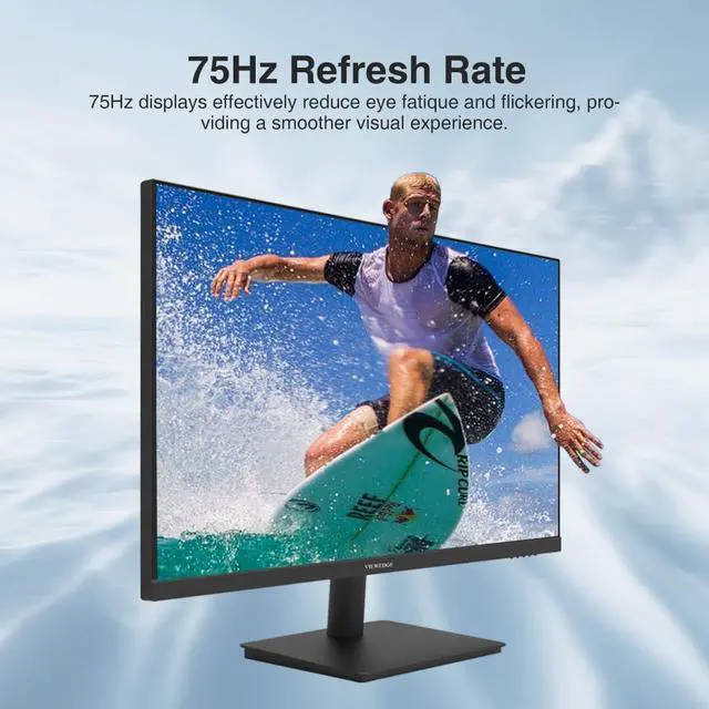 Alt view image 4 of 5 - Viewedge 27 inch Monitor 2560 x 1440p 75hz IPS Computer Monitor QHD with HDMI, DP and Wall Mountable | Eye Protection 2K Monitor for Working and Gaming