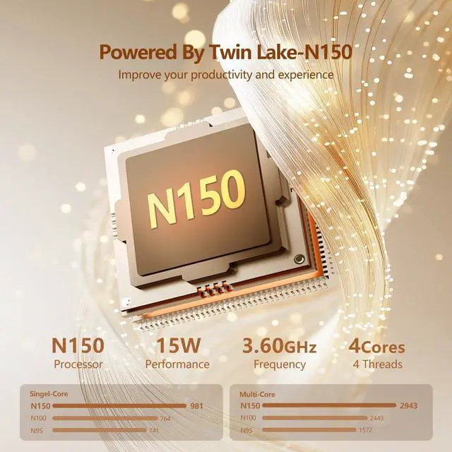 Alt view image 3 of 5 - 2025 Gaming Laptop, 15.6 Inch Laptop Computer with N150 Processor(up to 3.6GHz), 16GB RAM 1TB SSD,Backlit Keyboard, FHD 1920 * 1080,WiFi 5,BT 4.2,Fingerprint Unlocking,Win 11 Pro,laptops for Gaming