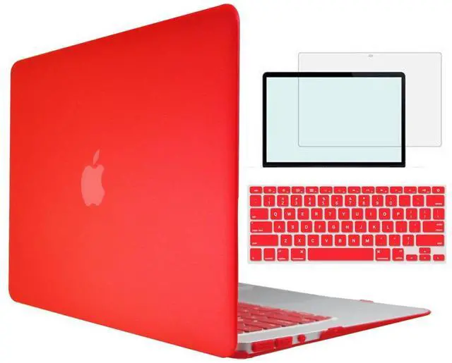 Main image of TOJIA Compatible with MacBook Pro 13 Case,4 in 1 Rubberized Hard Cover with Keyboard Skin Screen Shell for MacBook Pro 13 Inch w/Out Touch Bar Touch ID Model:A1708 A1988, Red