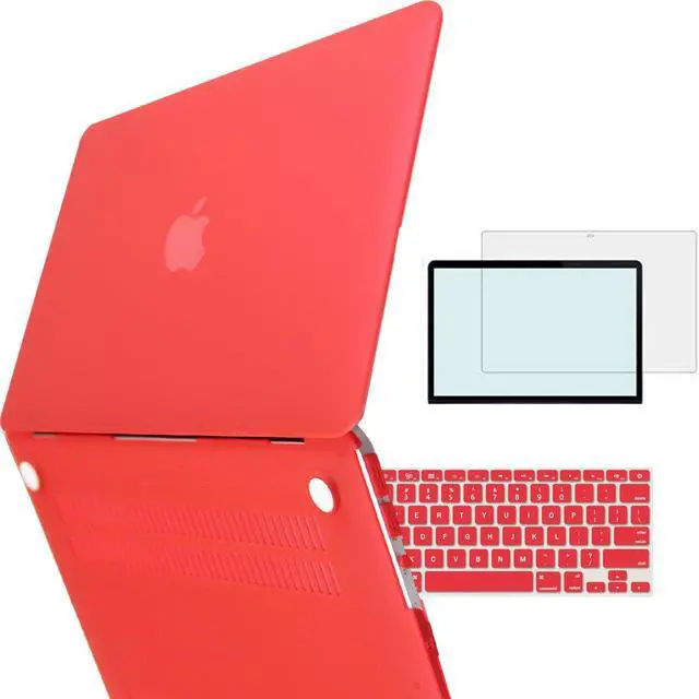 Alt view image 4 of 5 - TOJIA Compatible with MacBook Pro 13 Case,4 in 1 Rubberized Hard Cover with Keyboard Skin Screen Shell for MacBook Pro 13 Inch w/Out Touch Bar Touch ID Model:A1708 A1988, Red