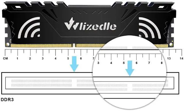 Alt view image 5 of 5 - Wlizedle DDR3 RAM 16GB Kit (2x8GB) 1600MHz CL11 UDIMM, Desktop Memory Module PC3-12800 240-Pin 1.5V 2Rx8 Dual Rank Non-ECC Unbuffered PC Computer RAM Stick Upgrade - Black