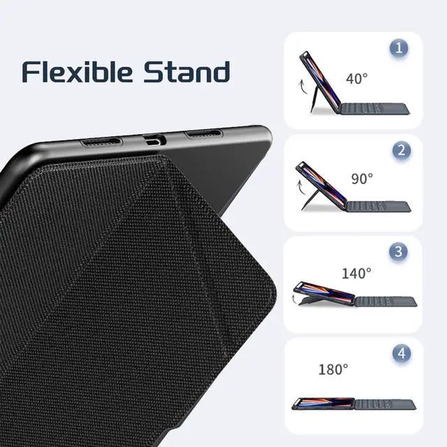 Alt view image 4 of 5 - VOWUBO Detachable Keyboard Case for iPad 10th Gen & 11th Gen (A16, 2025), Magnetic, Slim Cover with Multi-Touch Trackpad, Detachable Backlit Keyboard with Kickstand Lightweight, Black