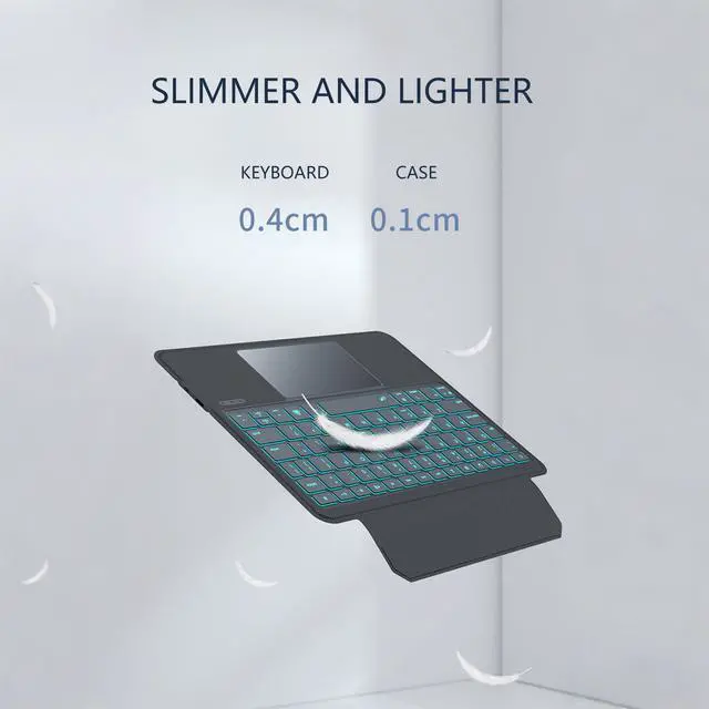 Alt view image 5 of 5 - VOWUBO Detachable Keyboard Case for iPad 10th Gen & 11th Gen (A16, 2025), Magnetic, Slim Cover with Multi-Touch Trackpad, Detachable Backlit Keyboard with Kickstand Lightweight, Black