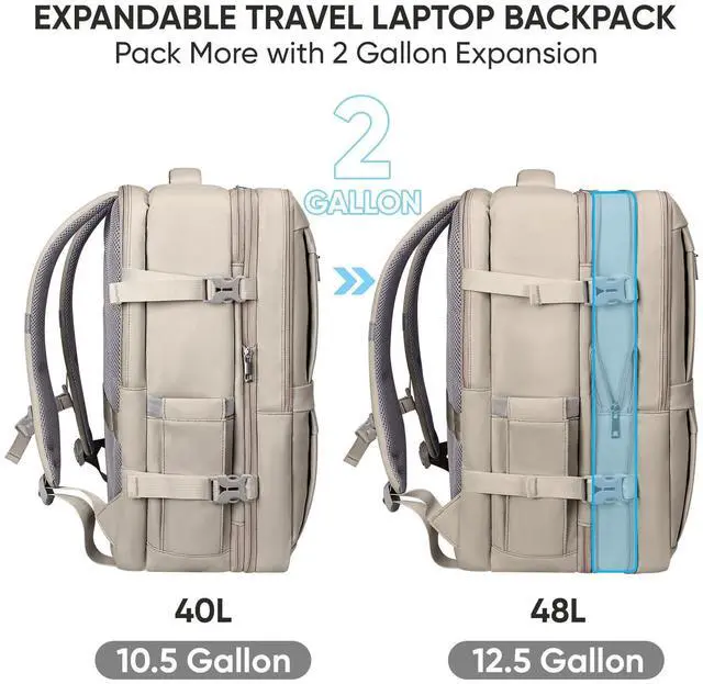 Alt view image 2 of 5 - BALEINE Travel Backpack for Women Men, Large Sturdy Carry On Laptop Backpack Gifts for Business, Casual, Weekender, Hiking (XL, Khaki)