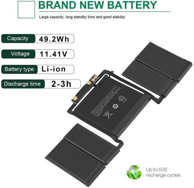 Alt view image 4 of 5 - ASUNCELL A1706 A1819 Laptop Battery Replacement for MacBook Pro 13 inch Touch Bar Late 2016 Mid 2017 EMC 3071 3163 MLH12LL/A MPXV2LL/A MLVP2LL/A MNQF2LL/A MNQG2LL/A 11.41V 4314mAh/49.2Wh