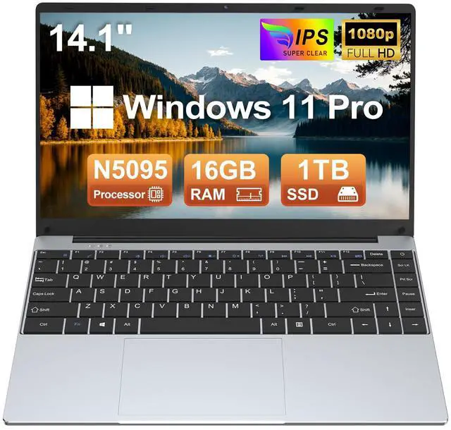 Main image of MITUNTUN 14 Inch Gaming Laptop Computer, 2025 Win 11 Pro Lap Top 16GB DDR4 RAM 1TB SSD, Processor N5095(4C/4T,up to 2.9GHz), 1900 * 1080p FHD IPS Display, Office 365, WiFi5+BT4.2, Portatil