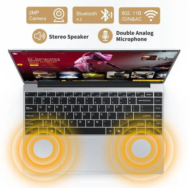 Alt view image 5 of 5 - MITUNTUN 14 Inch Gaming Laptop Computer, 2025 Win 11 Pro Lap Top 16GB DDR4 RAM 1TB SSD, Processor N5095(4C/4T,up to 2.9GHz), 1900 * 1080p FHD IPS Display, Office 365, WiFi5+BT4.2, Portatil