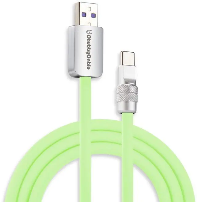 Main image of chubbycable Chubby 2.0 Fast Charging Cable Durable Soft Silicone USB C Cable 120W Extra Thick Charger Cord Compatible with iPhone 17-15 Series iPad, Mint Green, USB-A to Type-C, 16.4 FT