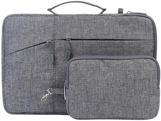 Main image of Megoo 13inch Laptop Sleeve with Accessory Pouch for Surface Laptop 5/4/3/2/6 13.5", Laptop 7 13.8", Surface Book 13.5", Carry Case for 13"~14" Tablet Chromebook(Gray with Charger Case)