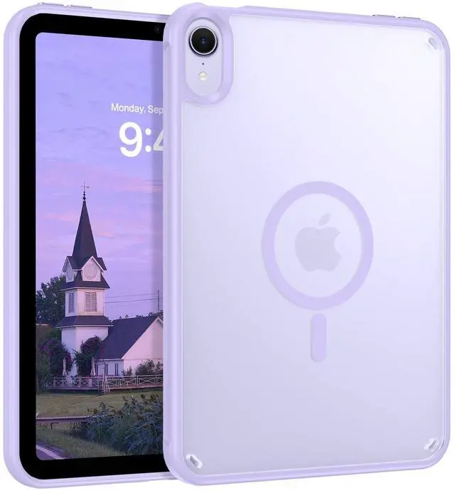 Main image of Telaso for iPad mini 7 A17 Pro 2024/iPad Mini 6 2021 8.3 Inch iPad mini 7th/6th Gen Magnetic Case, Translucent Matte Back Soft TPU Bumper Military Grade Protective Case for iPad mini 7/Mini 6, Purple