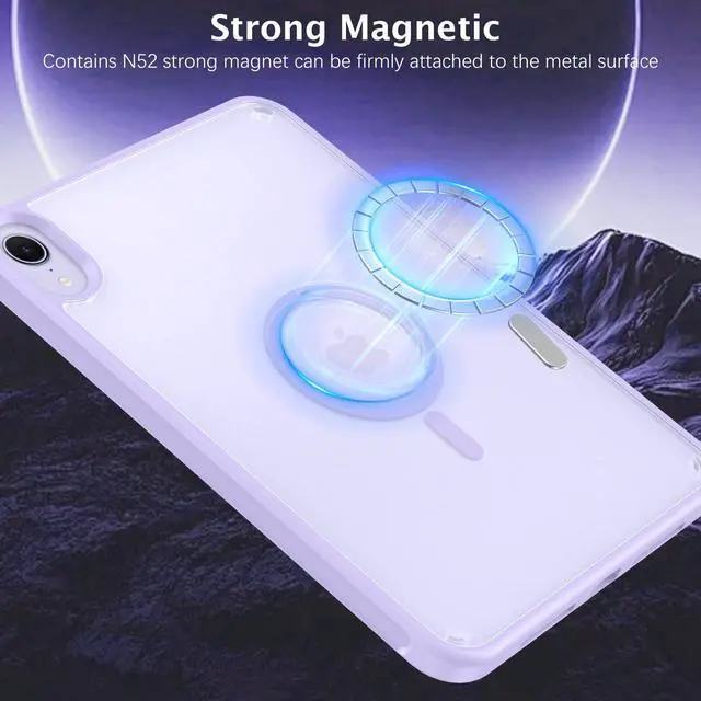 Alt view image 2 of 5 - Telaso for iPad mini 7 A17 Pro 2024/iPad Mini 6 2021 8.3 Inch iPad mini 7th/6th Gen Magnetic Case, Translucent Matte Back Soft TPU Bumper Military Grade Protective Case for iPad mini 7/Mini 6, Purple