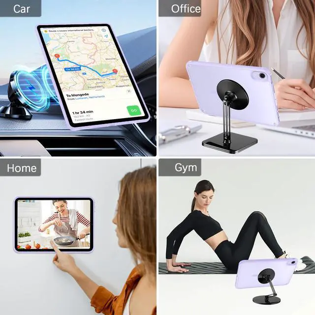 Alt view image 3 of 5 - Telaso for iPad mini 7 A17 Pro 2024/iPad Mini 6 2021 8.3 Inch iPad mini 7th/6th Gen Magnetic Case, Translucent Matte Back Soft TPU Bumper Military Grade Protective Case for iPad mini 7/Mini 6, Purple