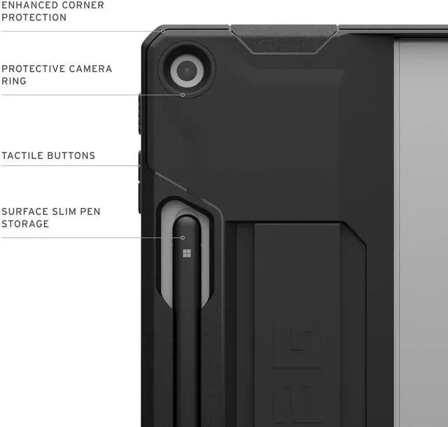 Alt view image 5 of 5 - URBAN ARMOR GEAR UAG Designed for Microsoft Surface Pro 1st Edition 12" Case - Rugged Protective Cover with Built-in Handstrap & Pen Holder Military Grade Drop Proof, Scout Black