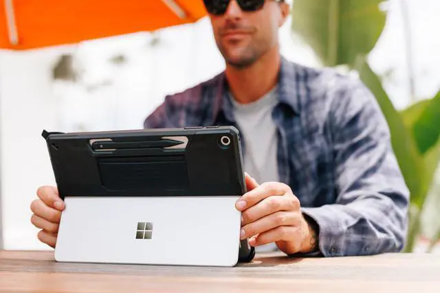 Alt view image 3 of 5 - URBAN ARMOR GEAR UAG Designed for Microsoft Surface Pro 1st Edition 12" Case - Rugged Protective Cover with Built-in Handstrap & Pen Holder Military Grade Drop Proof, Scout Black