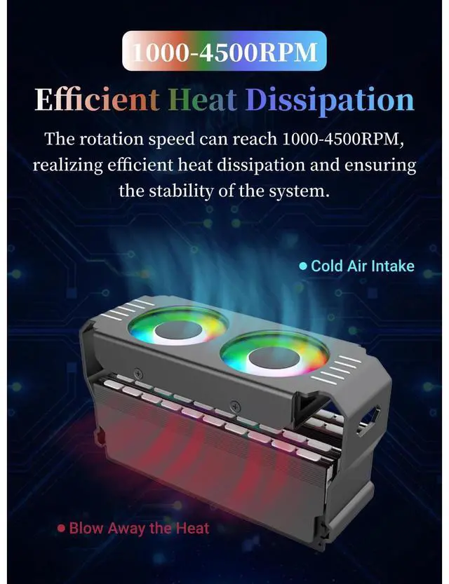 Alt view image 3 of 5 - Memory RAM Cooler ARGB Fans, RAM Cooler, ARGB RAM Radiator Computer Memory Module Heat Sink PWM Temperature Control Fan for DDR DDR2 DDR3 DDR4 DDR5 (White)