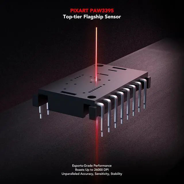 Alt view image 4 of 5 - KYSONA Jupiter PRO Wireless Gaming Mouse, 26000 DPI, PAW33995 Optical Sensor, Ultralight 46g, Cool-Touch Surface Coating, 300 Hr Battery Life, 5 Programmable Buttons for PC/Mac/Laptop, White