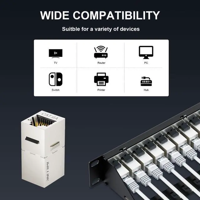 Alt view image 2 of 5 - iwillink 10Gbps Patch Panel 24 Port, Shielded RJ45 Through Cat6A Patch Panel, STP 19-Inch 1U Patch Panels with Inline Keystone and Removable Back Bar