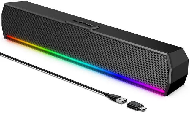 Main image of Kunodi USB Computer Speakers for Desktop Monitor, PC Speakers with Stereo Sound, RGB Light Modes,Plug & Play, USB C Powered for Computer Laptop Monitor Tablet Work