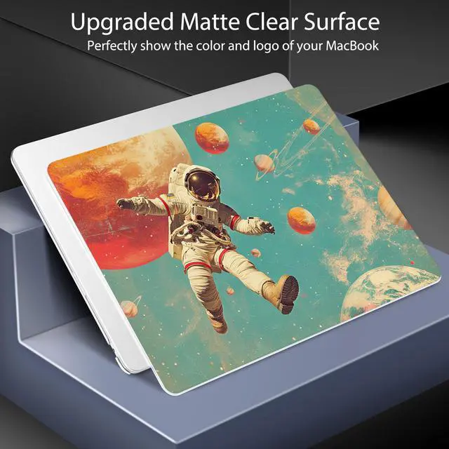 Alt view image 4 of 5 - Lepeoac for MacBook Air 15 inch Case 2023 2024 2025 Release A3241 M4 A3114 M3 A2941 M2 with Liquid Retina Display & Touch ID, Hard Shell with Screen Protector & Webcam Cover, Astronaut Floating