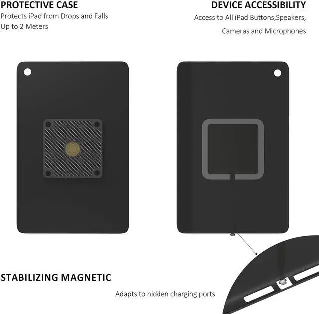 Alt view image 4 of 5 - Zilvex Wall Mount Charging Kit for Samsung Galaxy Tab A9 8.7in Magnetic Wall Dock with 15W Fast Charging, TPU Protective Case, Smart Home Integration