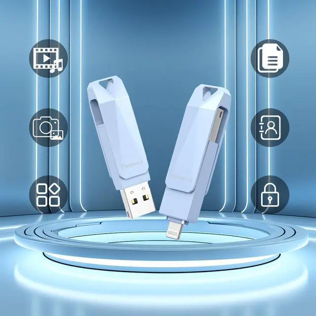 Alt view image 5 of 5 - Apple MFi Certified Photo Stick 512GB - Flash Drive for iPhone, iPad & Computer - Picture Keeper Portable Hard Drive - Grey