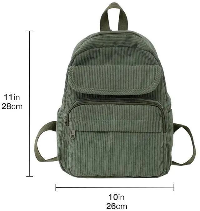 Alt view image 3 of 5 - Aufona Mini Backpack for Women Small Backpack Purse Aesthetic Backpack Tiny Corduroy Backpack Light Weight(Light Brown)