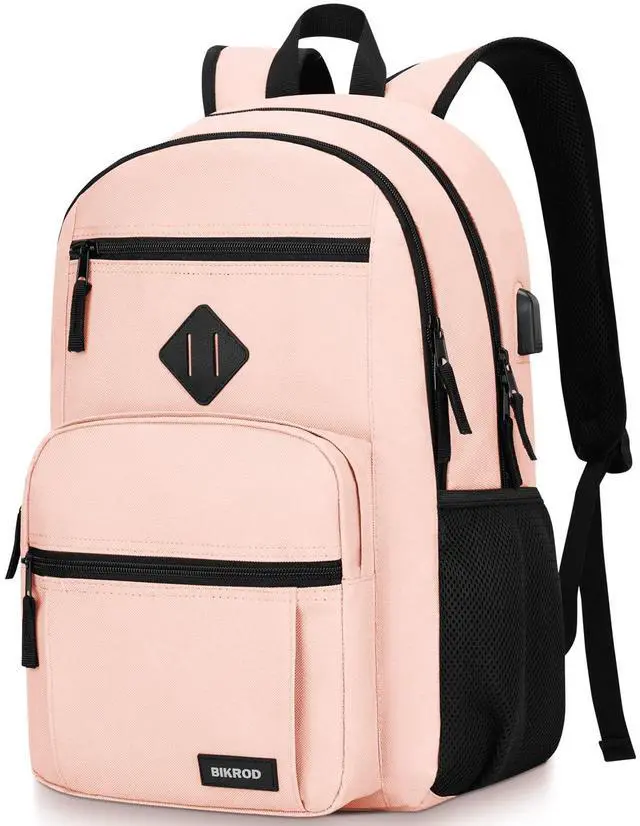 Main image of BIKROD Backpack for Girls Women, School Backpack for Teen Boys, Lightweight Casual High School Bookbag, Daily-use Travel Laptop Backpack with USB Charging Port Fits 15.6 Inch Notebook
