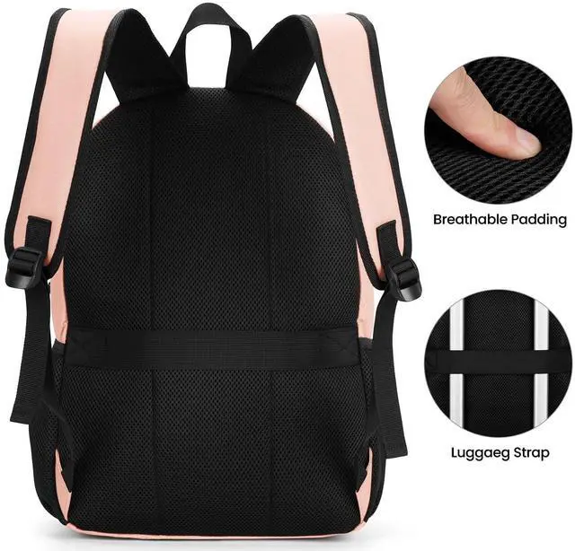 Alt view image 4 of 5 - BIKROD Backpack for Girls Women, School Backpack for Teen Boys, Lightweight Casual High School Bookbag, Daily-use Travel Laptop Backpack with USB Charging Port Fits 15.6 Inch Notebook