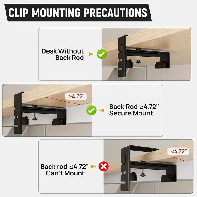 Alt view image 5 of 5 - Under Desk Cable Management Tray, No Drill Standing Desk Wire Cable Management Tray, 40 Inch Cord Organizer for Office/Home/Game Rooms