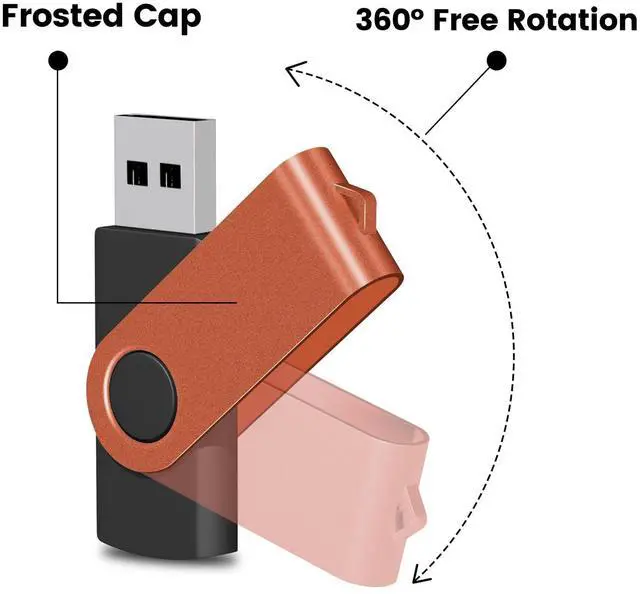 Alt view image 4 of 5 - EASTBULL Flash Drives Bulk 8GB USB Thumb Drive 50 Pack USB 2.0 Memory Stick Swivel Pen Drive with Lanyard for Storage and Backup (8 GB 50 Colors)